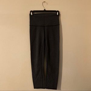 LULULEMON charcoal gray Wunder Under crop leggings